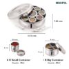 MARU Steel 12-in-1 Spice Box For Kitchen, Durable Masala Dani with Middle Partition Container & See- Through Lids, Stylish Anjarai Petti, Elegant Kitchen Storage Masala box