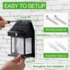 MB STAR Outdoor Solar Lights, Dusk to Dawn Solar Wall Sconce Motion Sensor, 3 Lighting Modes Waterproof Wall Lantern Light Fixtures for Garden Yard Patio Fence Outside - Black, Pack of 1