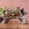 MECOOL Owl Family Sitting on Tree Decorative Bird Showpieces Statue for Home Decor Living Room Bedroom Wall Shelf Table Top Garden Decoration Items -4