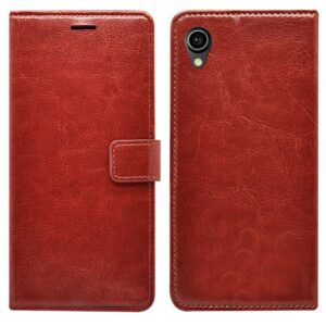 METOO Leather FLIP Cover for Vivo 1820 FLIP Cover :: FLIP Cover Vivo 1820 1908 flip Cover (Brown)