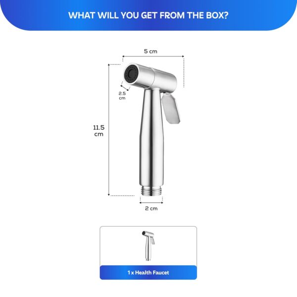 MIORAH MIORAH SS 304 Jet Spray Gun for Toilet | Hand Shower for Bathroom | Health Faucet with High Pressure Spray | Durable Stainless Steel