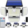 MIXEN Solar LED lamp with Motion Sensor and Remote Control, LED Solar Wall Light High Lumens Indoor Outdoor Garden Waterproof Wall Lamp Courtyard Staircase Solar Led Garden Light