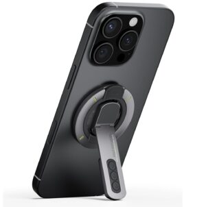 MOROFY 3 in 1 Magnetic Finger Ring Holder with Double-Sided Magnet, Phone Grip Stand, Fidget Toy Design, 360° Rotation, Magnetic Phone Stand Compatible with iPhone 17/16/15/14/13/12 Series (Black)