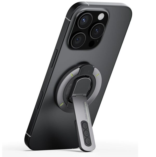 MOROFY 3 in 1 Magnetic Finger Ring Holder with Double-Sided Magnet, Phone Grip Stand, Fidget Toy Design, 360° Rotation, Magnetic Phone Stand Compatible with iPhone 17/16/15/14/13/12 Series (Black)