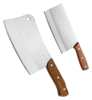 Meat Cleaver Knife, Chinese Kitchen Cleaver Knife Stainless Steel Chopper Chef Knife Professional Kitchen Knives Meat Vege Slicer Chopping Knife(Pack of 2)