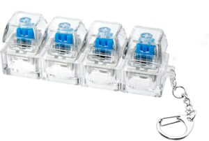 Mechanical Keyboard Switch Keychain (Blue Clicky Switch) | Fidget Toy Keychain with Audible Click Sound | Transparent Key Tester Keyring | Stress Relief Gadget for Office & Gaming Lovers
