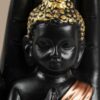 Meditating Buddha Statue in Hand Showpiece for Home Decor | Black & Gold Resin Buddha Idol for Living Room, Office, Table Decor & Gift Item (Pack of 4)