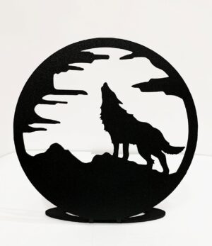 Metal Wolf Showpiece Statue for Living Room & Home Decor Metal Wolf Showpiece Statue for Living Room & Home Decor Sculpture for Table Top Matte Finish, Modern Art Decorative Aesthetic Diwali Gift Item Office, Decoration
