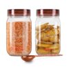 Milton Vintage Airtight Containers with Spoons for Kitchen Storage Food Milton Vintage Airtight Containers with Spoons for Kitchen Storage Food Grade Plastic, Stackable & Transparent Organizer Jars, Masala Dabba, Set of 2 (2 Litres each) for Tea, Coffee, Sugar, Dry Fruits