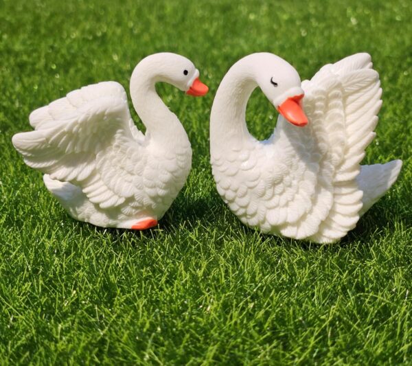 Miniature Swan Mini Figurines Miniature Garden Decor Fairy Garden Set Miniature Swan Mini Figurines Miniature Garden Decor Fairy Garden Set of 2 (White Swan)