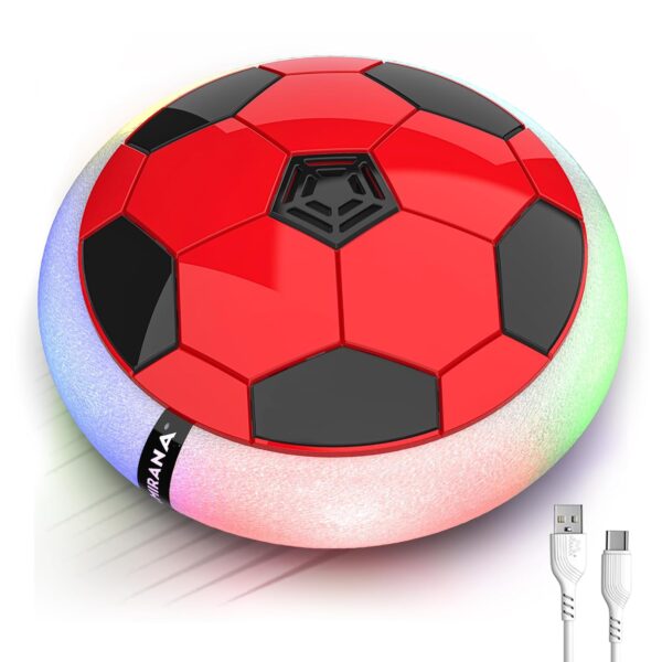 Mirana C-Type USB Rechargeable Battery Powered Hover Football Indoor Floating Mirana C-Type USB Rechargeable Battery Powered Hover Football Indoor Floating Hoverball Soccer | Air Football Smart | Made in India Fun Toy Best Gift for Kids Boys and Girls 2-10 Years (Red)