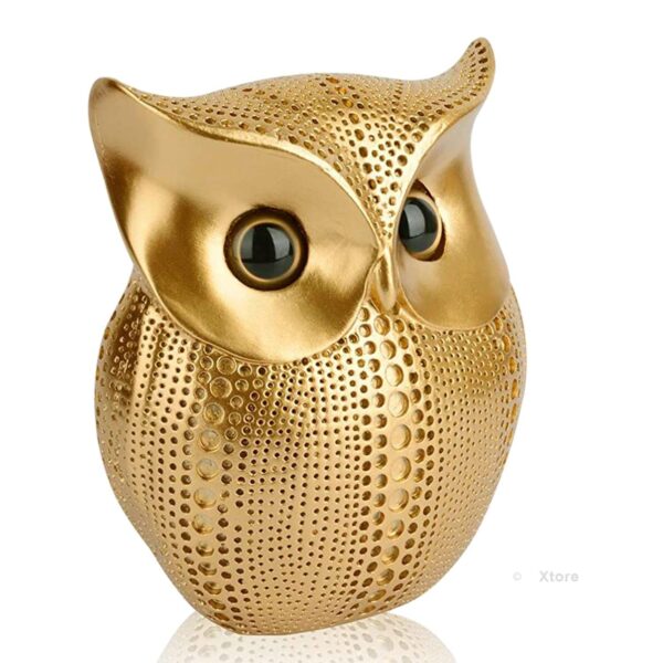 Modern Classy Lucky Owl Resin Art Figure | Showpiece | Modern Classy Lucky Owl Resin Art Figure | Showpiece | Home Decor | House Warming Bedroom Living Room Office Restaurant Decorative | Ideal Gift (Gold)