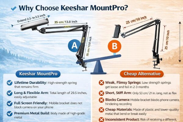 MountPro-K10-Overhead-Video-Stand-for-Phone-with-Adjustable-Lazy-Arm-360°-Rotating-Metal-Desk-Clamp-Stand-for-Video-Recording-Streaming-Cooking-Craft-Art-Desk-Content-Creation-Black.jpg MountPro K10 Overhead Video Stand for Phone with Adjustable Lazy Arm, 360° Rotating Metal Desk Clamp Stand for Video Recording, Streaming, Cooking, Craft, Art, Desk & Content Creation (Black)
