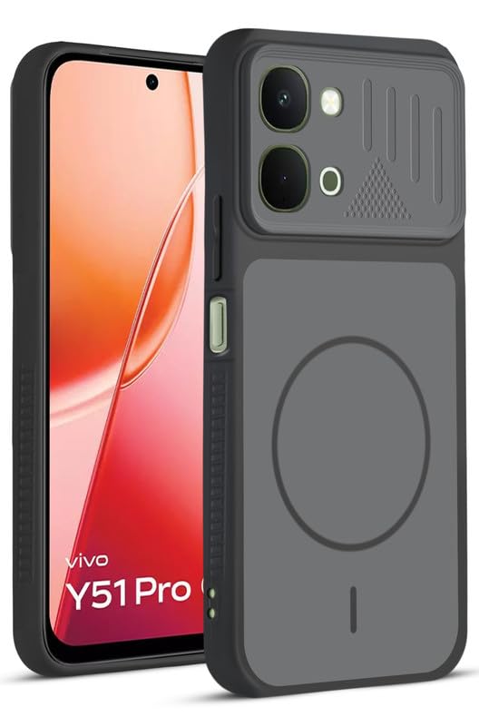 Mr. Case Back Cover for Vivo Y51 Pro 5G | Mr. Case Back Cover for Vivo Y51 Pro 5G | Ring Design Protective Case with Camera Cut Protection | Anti Slip Grip | Shockproof Mobile Cover - Black