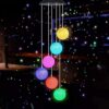 Multi-Color Changing Solar Wind Chime Lights – Crystal Ball Shape LED Waterproof Hanging Solar Lamp for Outdoor Garden, Patio, Balcony & Home Decoration