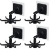 Multi Wall Hooks for Wall Without Drilling | Heavy Duty Self Adhesive Hooks for Kitchen, Bathroom & Office | Nail-Free Utility Wall Mount Hangers for Hanging Items (Set of 4)