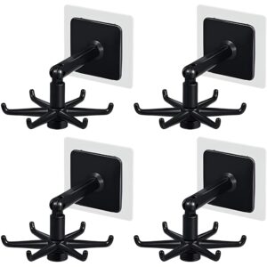 Multi Wall Hooks for Wall Without Drilling | Heavy Duty Multi Wall Hooks for Wall Without Drilling | Heavy Duty Self Adhesive Hooks for Kitchen, Bathroom & Office | Nail-Free Utility Wall Mount Hangers for Hanging Items (Set of 4)