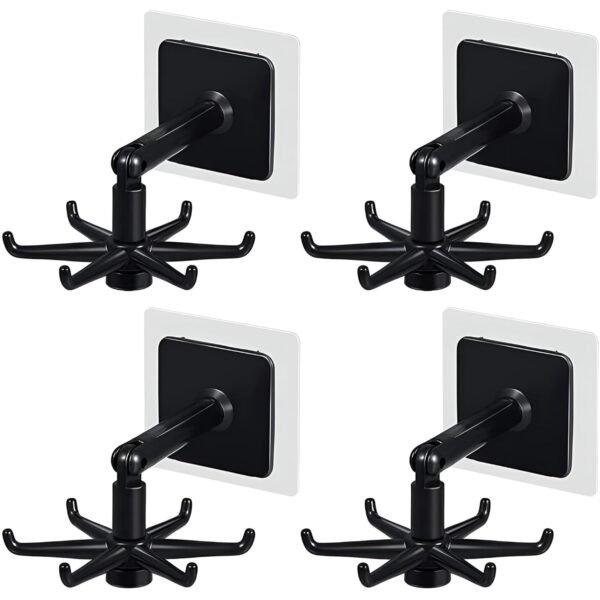 Multi Wall Hooks for Wall Without Drilling | Heavy Duty Self Adhesive Hooks for Kitchen, Bathroom & Office | Nail-Free Utility Wall Mount Hangers for Hanging Items (Set of 4)
