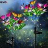 NEVEX Solar LED Butterfly Garden Lights – Waterproof Outdoor Colorful NEVEX Solar LED Butterfly Garden Lights – Waterproof Outdoor Colorful Solar Powered Flower Lamps with Automatic Dusk to Dawn On/Off for Pathway, Lawn, Patio, Balcony & Yard Décor (2 Pieces)