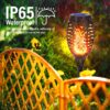 NEXVIN 8 Pack Solar Flickering Dancing Flame Lights Waterproof Solar Torch Lights for Outdoor Garden Patio Pathway Yard Driveway Halloween Decorative