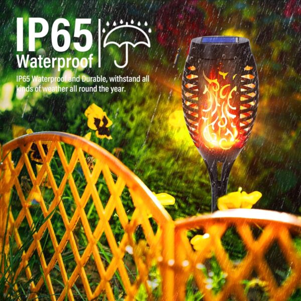NEXVIN 8 Pack Solar Flickering Dancing Flame Lights Waterproof Solar Torch Lights for Outdoor Garden Patio Pathway Yard Driveway Halloween Decorative