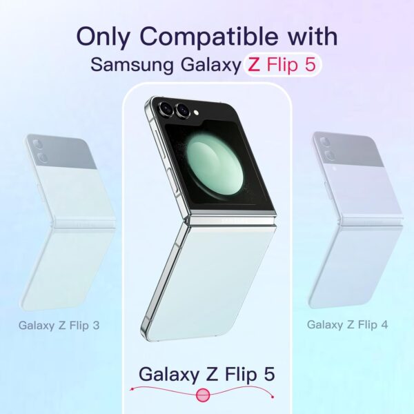 NISHTECH Silicone for Samsung Galaxy Z Flip 5 5G Magnetic Transparent Case | Shock Proof Design & Camera Protection | Magsafe Wireless Charging Case | Sleek Hard Crystal Cover - Clear Back