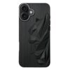 NIUKIN Mobile Case for iPhone 17 | 3D Engraved Design | Metallic Camera Ring | Shockproof Scratch Proof Cover | Black