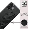 NIUKIN Mobile Case for iPhone 17 | 3D Engraved Design | Metallic Camera Ring | Shockproof Scratch Proof Cover | Black