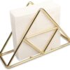 Napkin Holder for Dining Table - Tissue Paper Stand for Kitchen, Table, Home Décor, Office, Restaurant, Tissue Dispenser Organizer for Dinner Tables, Kitchen, Bathroom (Gold)