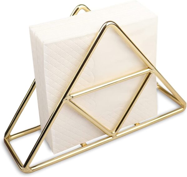 Napkin Holder for Dining Table - Tissue Paper Stand for Kitchen, Table, Home Décor, Office, Restaurant, Tissue Dispenser Organizer for Dinner Tables, Kitchen, Bathroom (Gold)