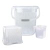 Nayasa Rimmy Plastic Bucket Set for Bathroom | 18 Liters Bucket & 1.5 Liters Mug | Bathroom Set of 3 | Bathroom Accessories Set | Bathroom Bucket Set | Bucket and Mug with Stool | Transparent