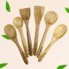 Neem Cooking Utensil Set | Regular Wooden Kitchen Tools for Neem Cooking Utensil Set | Regular Wooden Kitchen Tools for Cooking & Serving | Wooden Spatula, Spoons, Skimmer & Salad Server | Eco-Friendly Neem Wood Utensils (6)