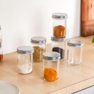 Nestasia Glass Containers for Kitchen (Set of 6-250ml), Airtight Small Nestasia Glass Containers for Kitchen (Set of 6-250ml), Airtight Small Glass Jar with Lid for Kitchen Pantry, Spice, Masala, Pickles, Dry Fruits, Coffee Beans Storage, Transparent