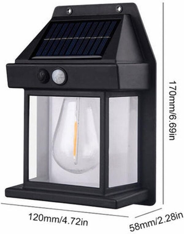 New Solar Lights Outdoor, 3 Lighting Modes Waterproof Solar Security New Solar Lights Outdoor, 3 Lighting Modes Waterproof Solar Security Wall Lantern Light Fixtures for Garden Yard Patio Fence Outside Decorative.(Multicolor) (2)