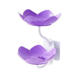 Ngel Wall- Mounted Drain Soap Stand Double Layer Lotus Flower Ngel Wall- Mounted Drain Soap Stand Double Layer Lotus Flower Shaped Soap Tray Removable Soap Dish Non- Slip Storage Self- Adhesive Bathroom Accessories (Soap Tray)