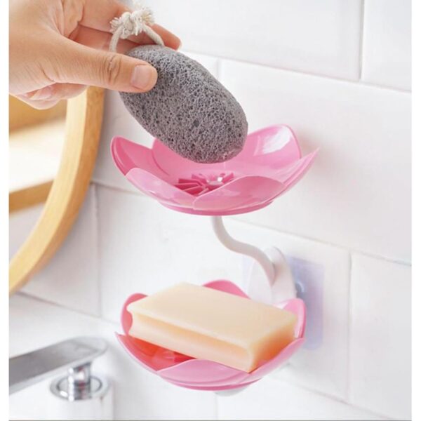Ngel-Wall-Mounted-Drain-Soap-Stand-Double-Layer-Lotus-Flower-Shaped-Soap-Tray-Removable-Soap-Dish-Non-Slip-Storage-Self-Adhesive-Bathroom-Accessories-Soap-Tray.jpg Ngel Wall- Mounted Drain Soap Stand Double Layer Lotus Flower Shaped Soap Tray Removable Soap Dish Non- Slip Storage Self- Adhesive Bathroom Accessories (Soap Tray)