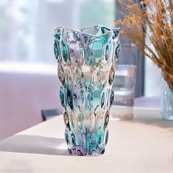 Nostrae by Ekhasa 100% Crystal Glass Vase Flower Pot for Home Decoration | Center Table Decorative Items | Thickened Transparent Glass Vase for Flowers. Bookshelf, Dinner Table & Premium Gift