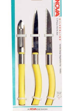Nova Brand Knife Set of 3 (Multicolor) (Includes 2 Pieces of Knives & 1 Peeler) Stainless Steel Knife Set