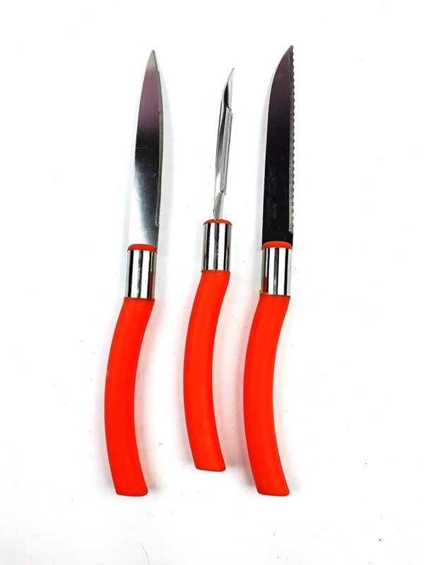 Nova Brand Knife Set of 3 (Multicolor) (Includes 2 Pieces of Knives & 1 Peeler) Stainless Steel Knife Set