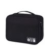 Nylon Gadget Organizer Case Electronics Accessories Organizer Bag Cable Wire Charger Pouch For Travel (Black)