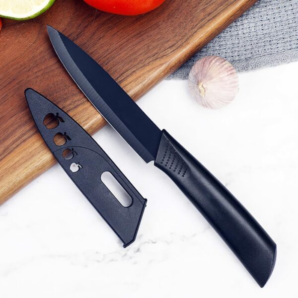 OMESH Stainless Steel 3 Pieces Professional Kitchen Knife Set/Meat Knife/Chef Knife with Non-Slip Handle Sharp Manual Sharpening for Home Kitchen & Restaurant(Black)