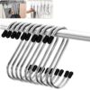 Oblivion Stainless Steel Hooks for Clothes – Heavy Duty S-Shape 3" Inch Long Extension for Wardrobe, Hanging Accessory, Utility Organizer for Kitchenware, Workshop, Office, Bathroom (Pack of 20)