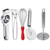 Oc9 Stainless Steel Lemon Squeezer & Pakkad & Pizza Cutter Oc9 Stainless Steel Lemon Squeezer & Pakkad & Pizza Cutter & Egg Whisk & Potato Masher for Kitchen Tool Set