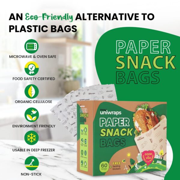 Oddy-Uniwraps-Multi-Purpose-Paper-Snack-Bags-with-Sealing-Stickers-Pack-of-60-Bags-8x5.5-Inch-Each.jpg Oddy Uniwraps Multi-Purpose Paper Snack Bags with Sealing Stickers | Pack of 60 Bags, 8x5.5 Inch Each