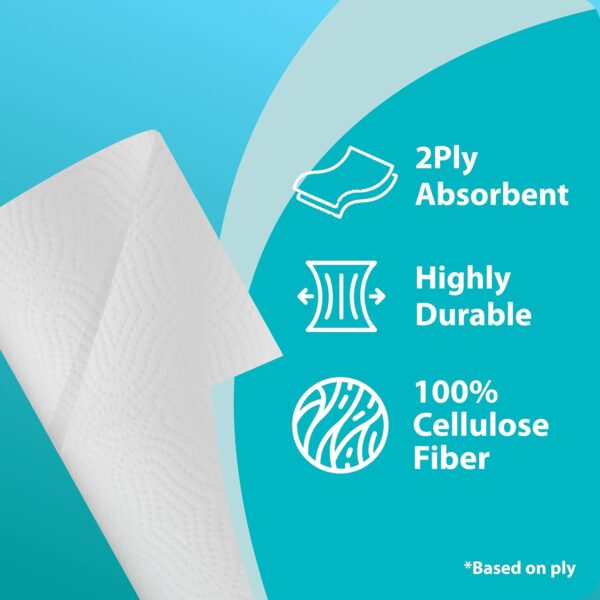 Origami 2 Ply 6 in 1 Kitchen Tissue Paper Roll | Tough, Super Absorbent & Food Safe Tissues for Spotless Cleaning | Ideal for Multi Purpose Use (60 Pulls Per Roll, 360 Sheets)