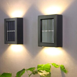 Outdoor Light Solar wall light Waterproof Solar Powered Up Down LED Light Wireless For Garden,balcony,porch, corridor, terraces, garage door, villa, field, barn, fence,back yard,entry way etc., (2)
