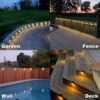 Outdoor Solar Deck Lights LED Waterproof Step Lights for Stairs Fence Patio Yard Garden, Solar Powered Automatic Dusk to Dawn Deck Lighting, Easy Installation IP65 Weatherproof. (1)