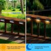 Outside new step Solar Light Outdoor Garden Waterproof Stair Deck Pool Patio Fence Gate Yard Floor Step Railing Window Balcony Sunlight Pathway.(warm yellow) (4)