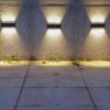 Outside up and down Solar wall Light,Solar Lights Cob & White Light For Garden Decoration,Home decor solar light 8LED Solar Wall Light Exterior Porch Lights (WARM YELLOW) (6)