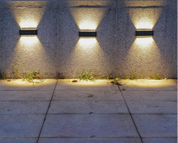Outside up and down Solar wall Light,Solar Lights Cob & White Light For Garden Decoration,Home decor solar light 8LED Solar Wall Light Exterior Porch Lights (WARM YELLOW) (6)